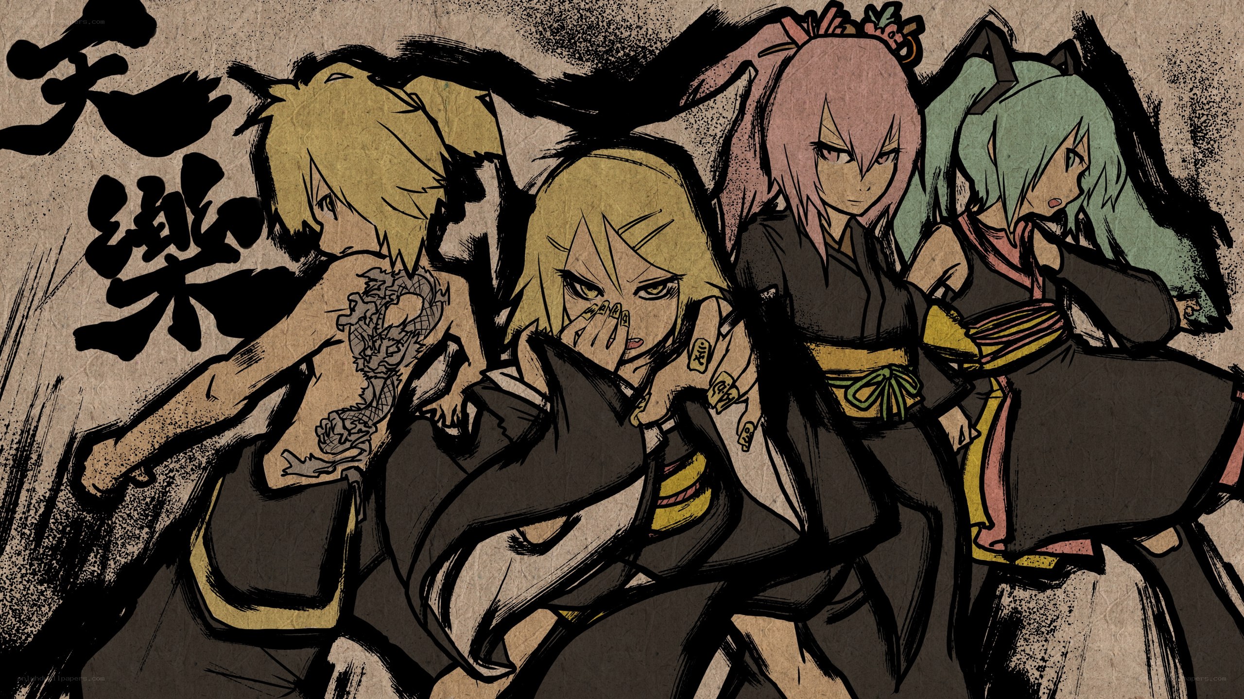 anime characters in action
