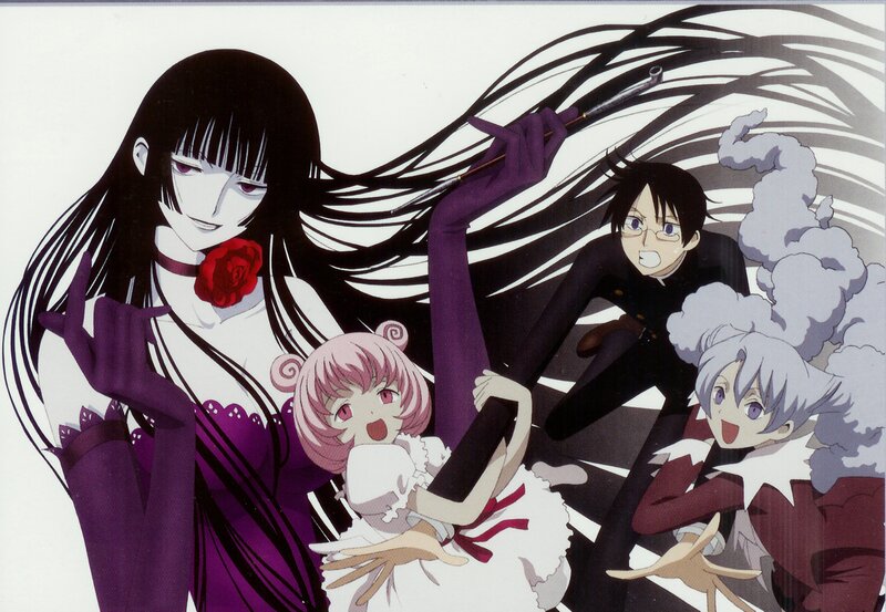 Anime Characters in Action — Black, Dramatic, Long Black Hair