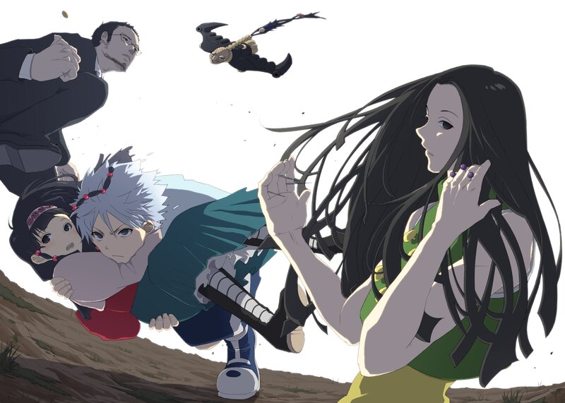 Anime Characters in Action — Black, Dramatic, Manga, Fighting