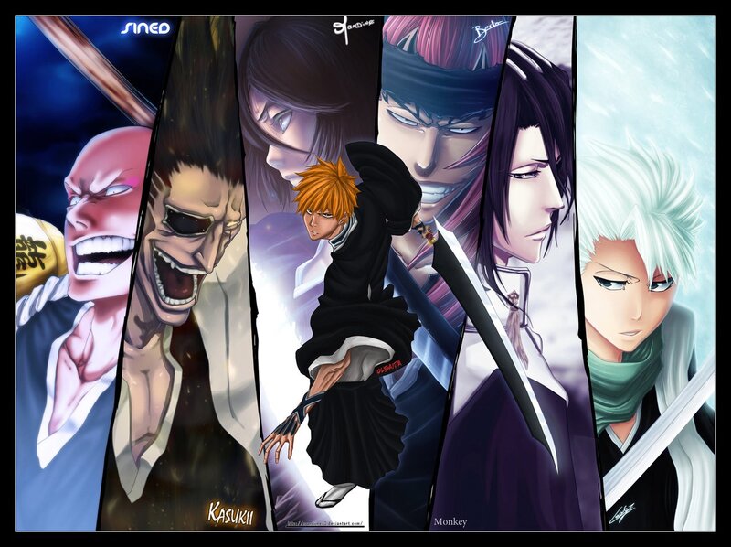 Anime Characters in Action — Black, Dramatic, Manga, Sword, Character