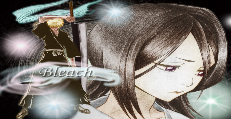 Anime Characters in Action — Black, Dramatic, Manga, Sword, Energy Effect