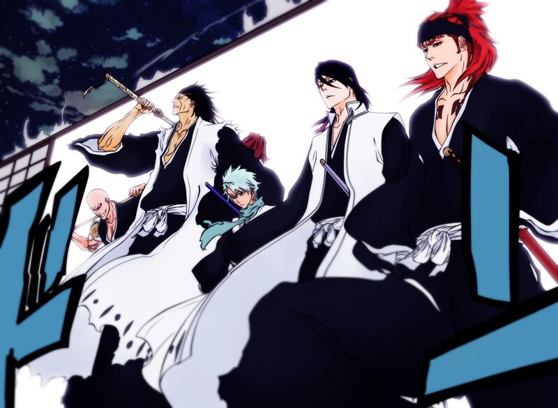 Anime Characters in Action — Black, Dramatic, Night, Manga