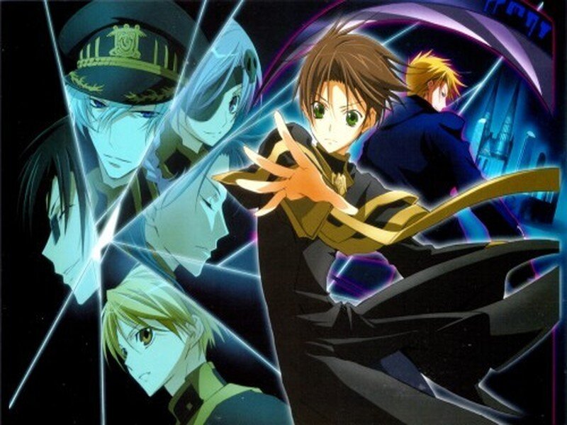 Anime Characters in Action — Black, Dramatic, Night, Swords