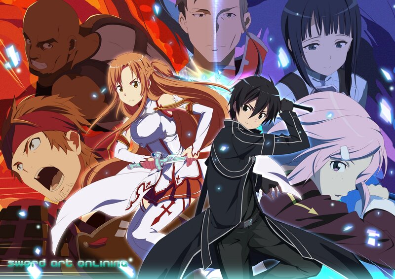 Anime Characters in Action — Black, Dramatic, Sword, Magic