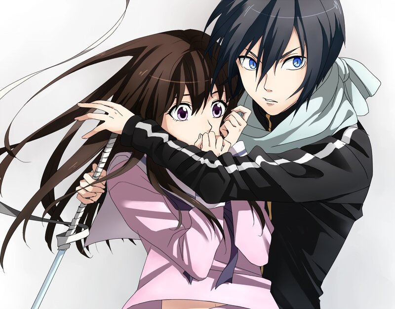Anime Characters in Action — Black, Dramatic, Sword, Scarf