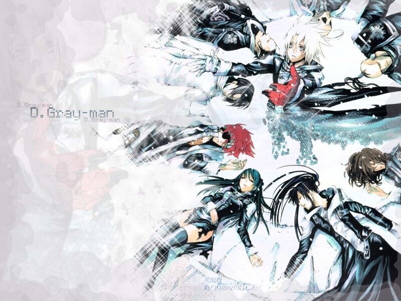 Anime Characters in Action — Black, Dramatic, Winter