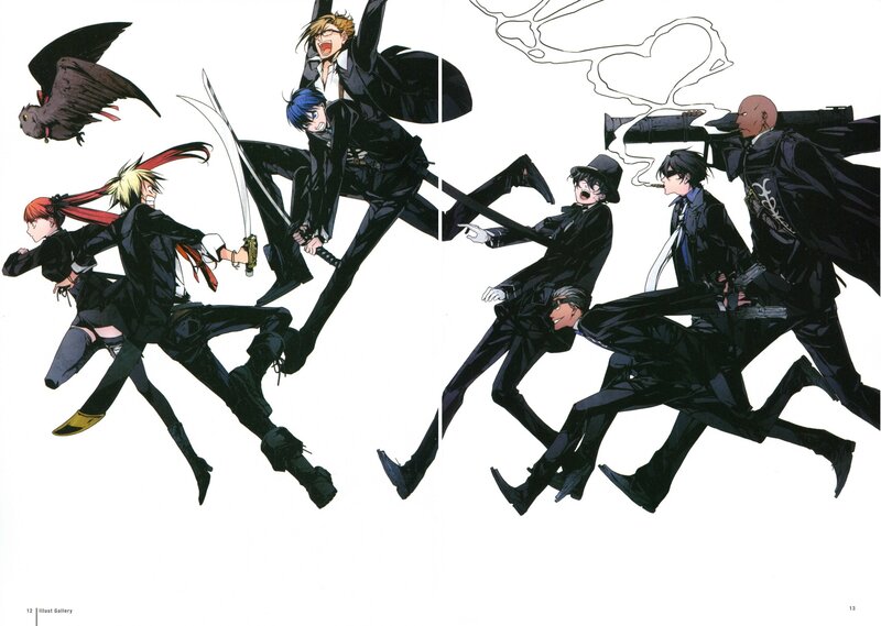 Anime Characters in Action — Black, Dynamic, Intense