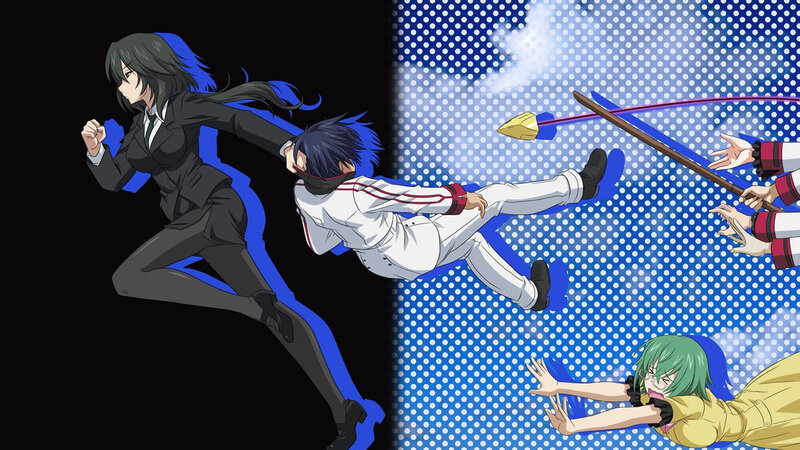 Anime Characters in Action — Black, Dynamic, School Uniform