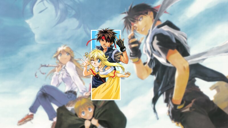 Anime Characters in Action — Blue, Adventurous