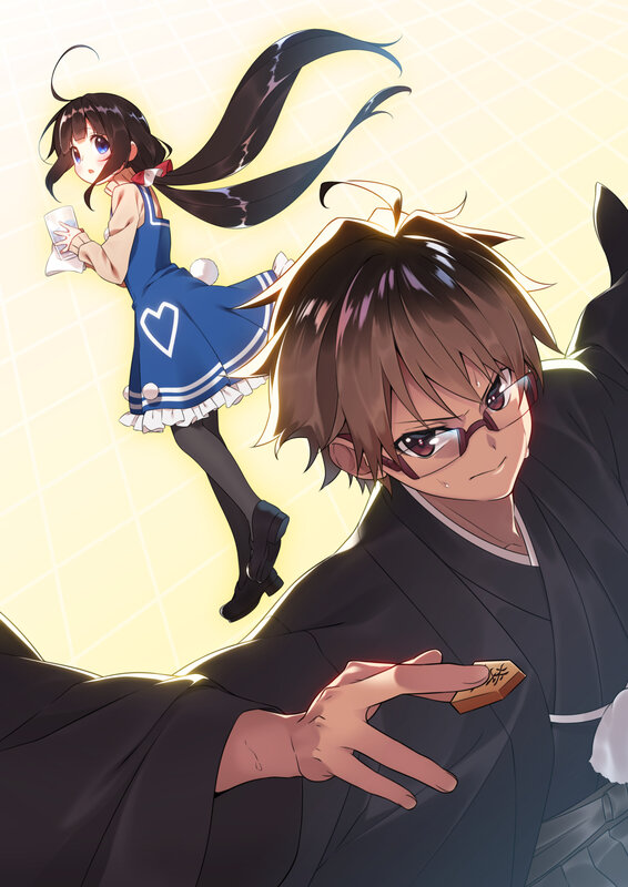 Anime Characters in Action — Blue, Dramatic, Glasses