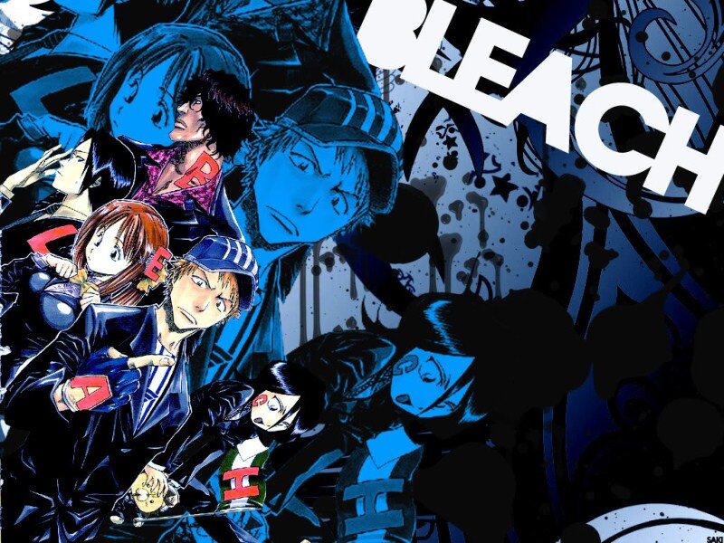 Anime Characters in Action — Blue, Dramatic, Manga, Text
