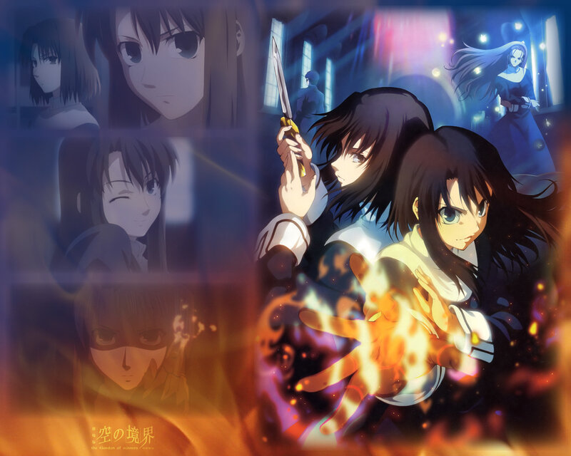 Anime Characters in Action — Blue, Dramatic, Night, Knife