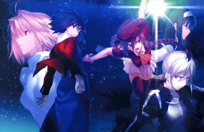 Anime Characters in Action — Blue, Dramatic, Night, Magic