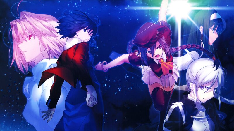 Anime Characters in Action — Blue, Dramatic, Night, Sword