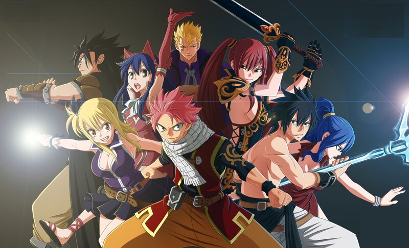 Anime Characters in Action — Blue, Dramatic, Night, Swords