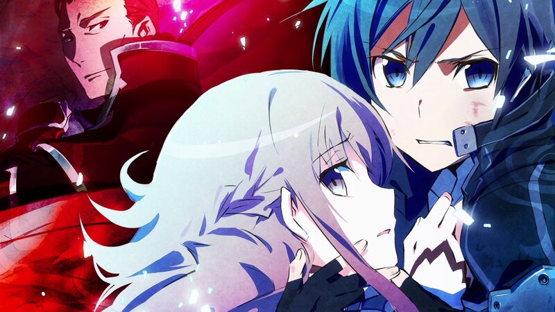 Anime Characters in Action — Blue, Dramatic, Sword, Armor