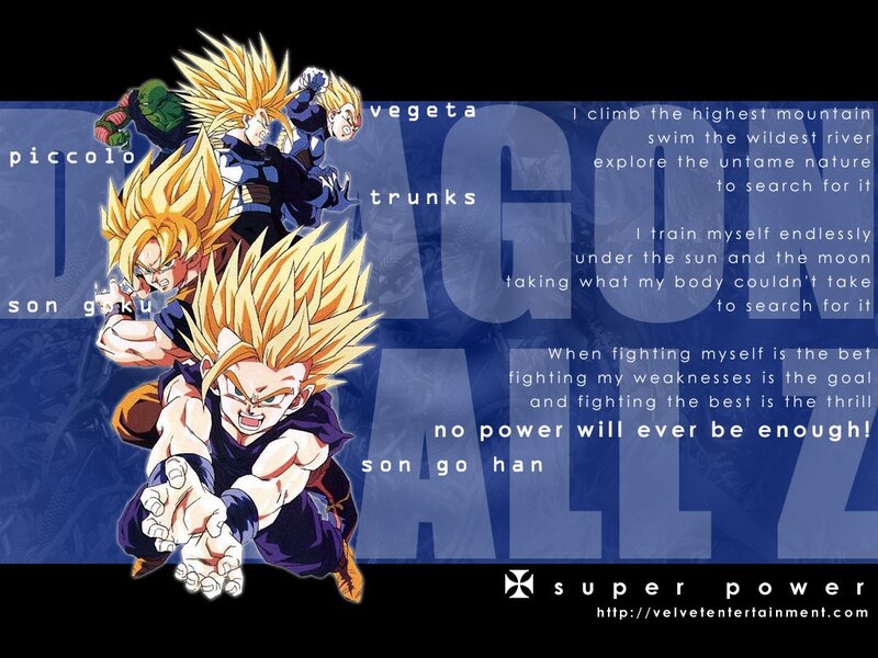 Anime Characters in Action — Blue, Dramatic, Text