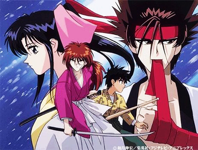 Anime Characters in Action — Blue, Dramatic, Winter