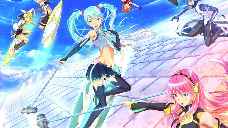 Anime Characters in Action — Blue, Dynamic, Digital Art, Swords
