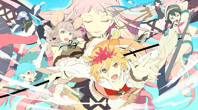 Anime Characters in Action — Blue, Dynamic, Energetic, Afternoon