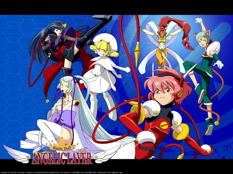 Anime Characters in Action — Blue, Dynamic, Girls