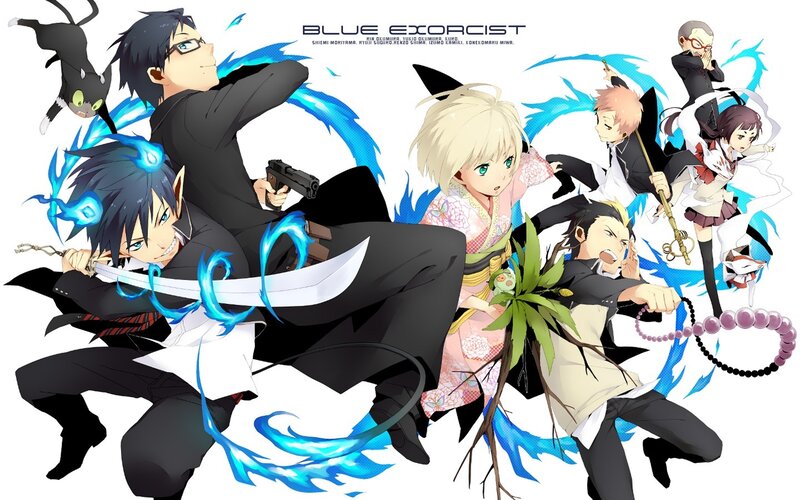 Anime Characters in Action — Blue, Dynamic, Intense