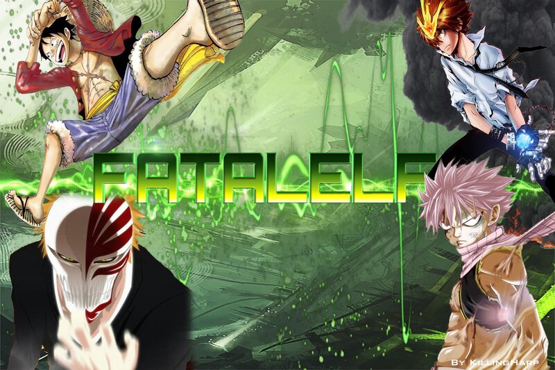 Anime Characters in Action — Green, Dramatic, Manga, Energy Effects
