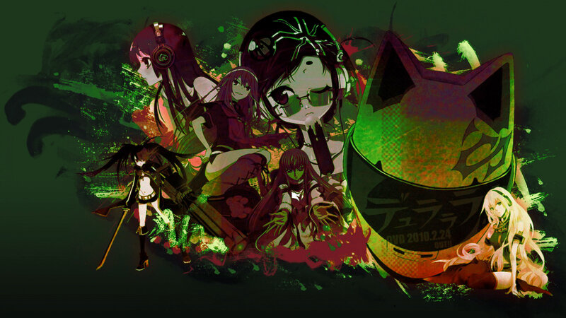 Anime Characters in Action — Green, Dramatic, Night