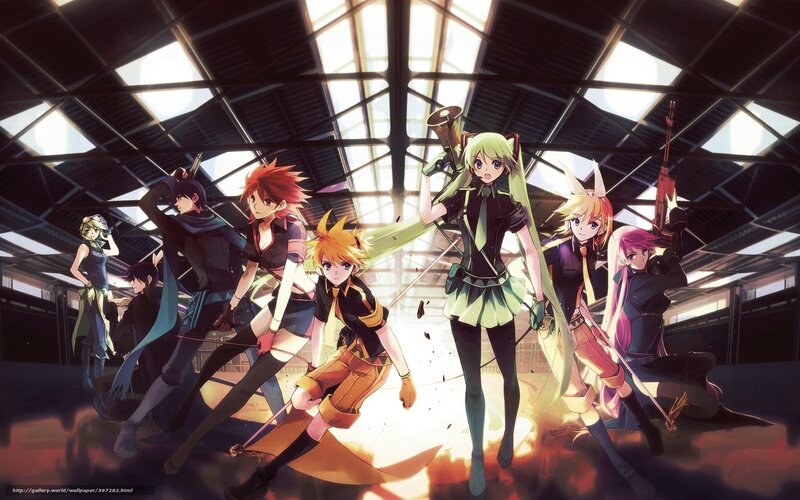 Anime Characters in Action — Green, Dramatic, Weapons
