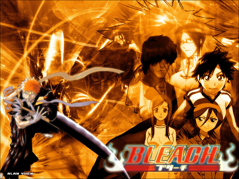 Anime Characters in Action — Orange, Dramatic, Sword, Energy