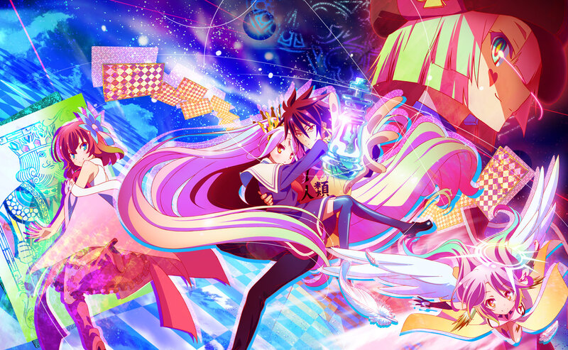 Anime Characters in Action — Pink, Dynamic, Digital Art