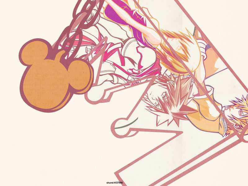 Anime Characters in Action — Pink, Dynamic, Keyblade