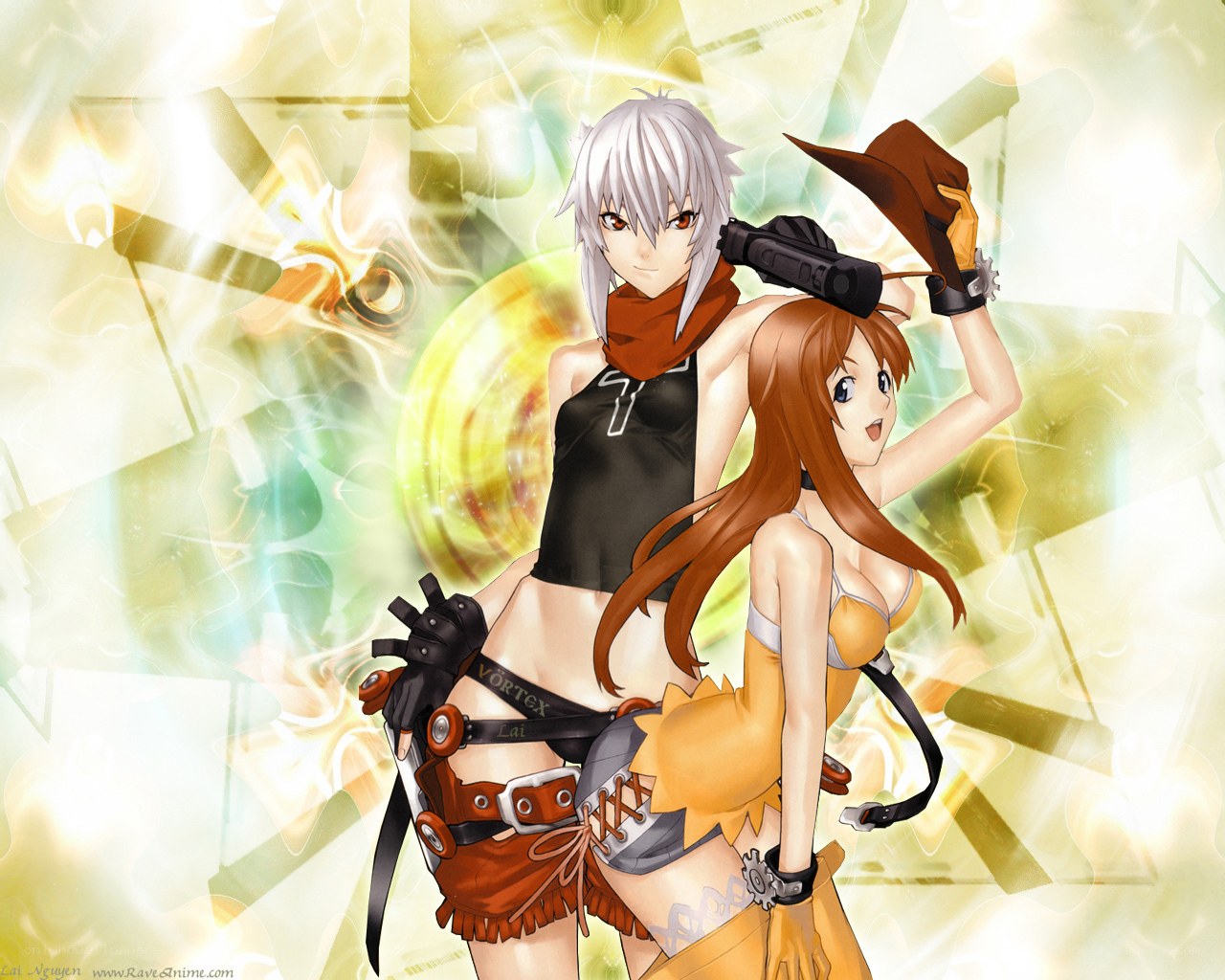 Anime characters in action pose