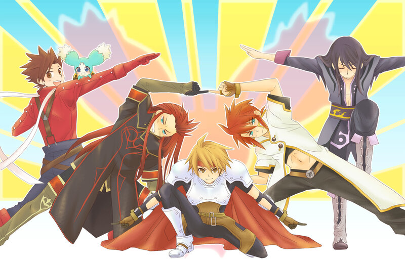 anime characters in action pose
