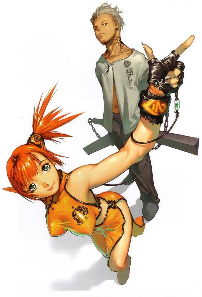 anime characters in action pose