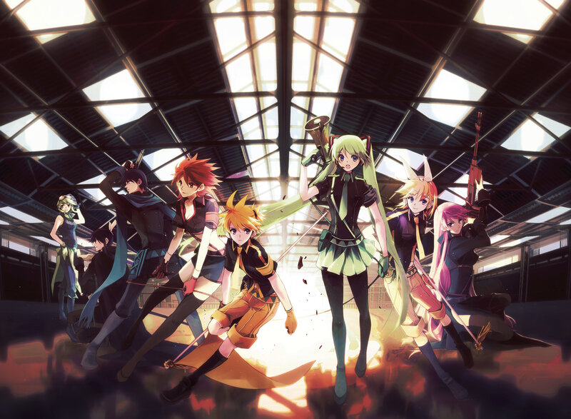 anime characters in action pose