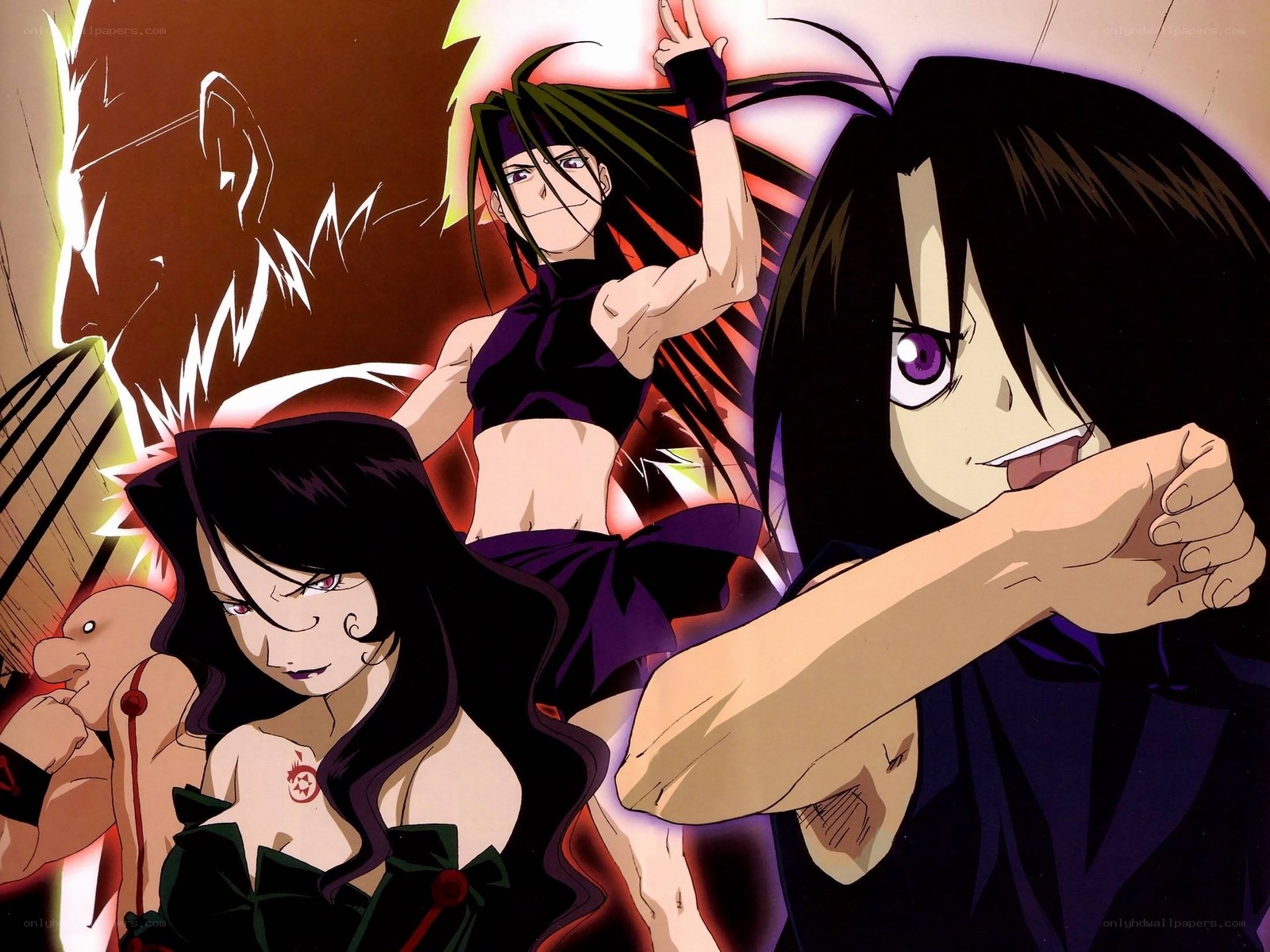 Anime characters in action pose