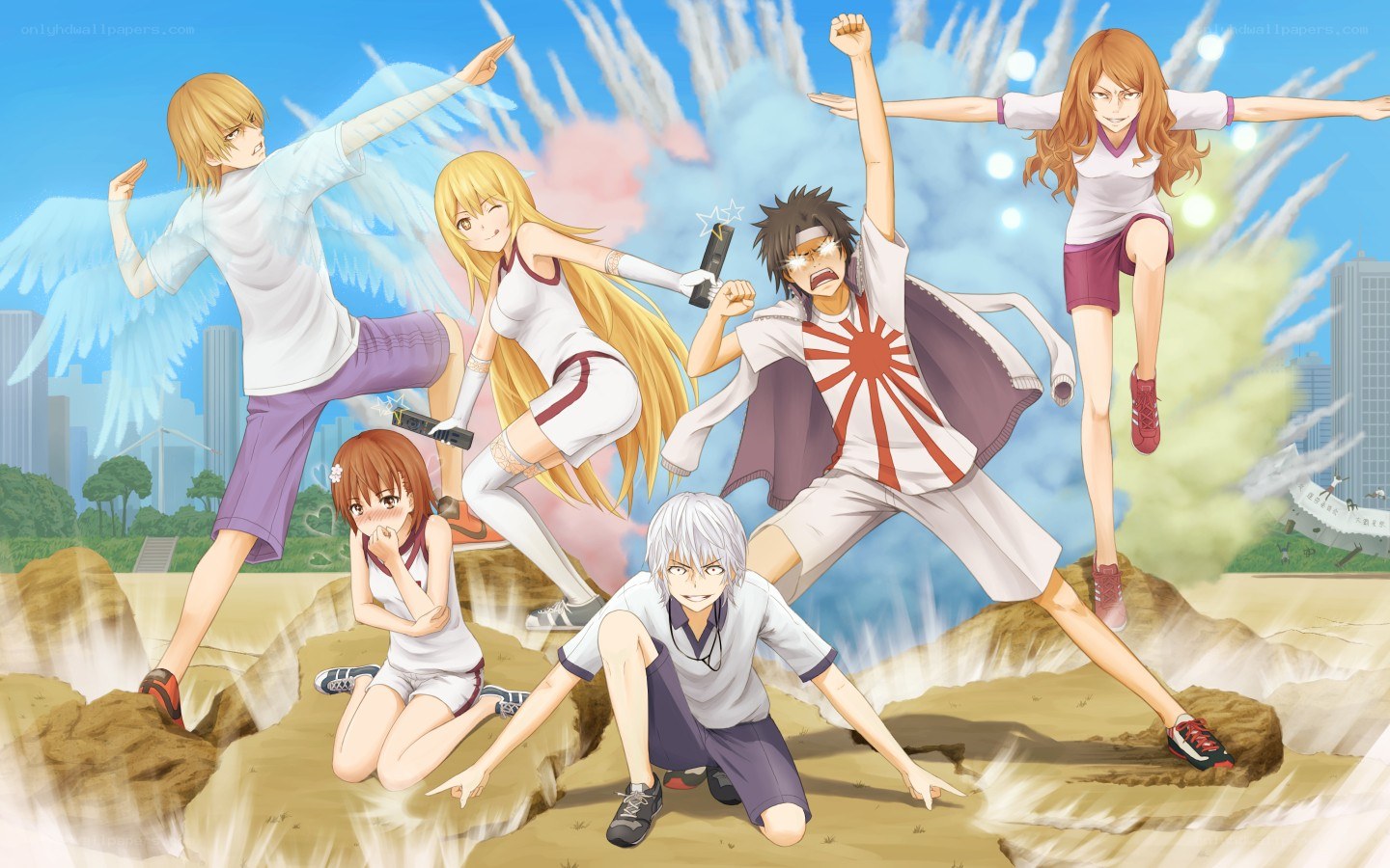 anime characters in action poses