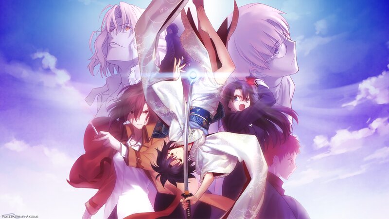 Anime Characters in Action — Purple, Dramatic, Afternoon, Sword