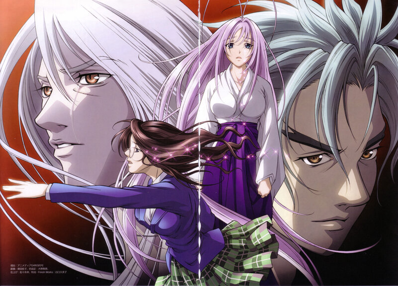 Anime Characters in Action — Purple, Dramatic, Magical Sparkles