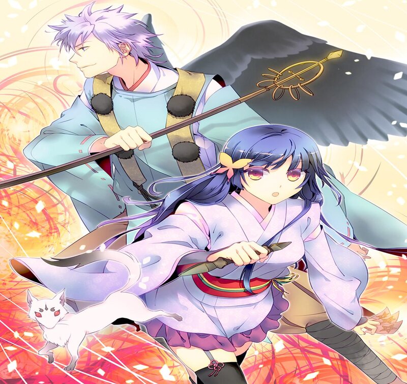 Anime Characters in Action — Purple, Dramatic, Manga, Sword