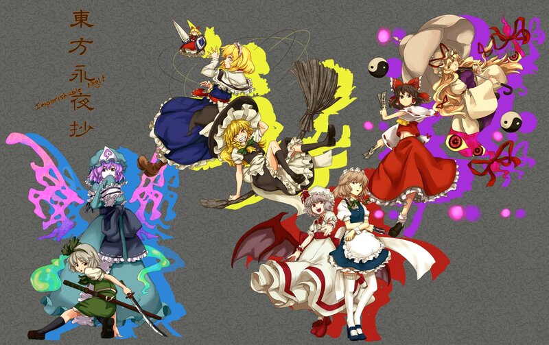 Anime Characters in Action — Purple, Dynamic, Energetic
