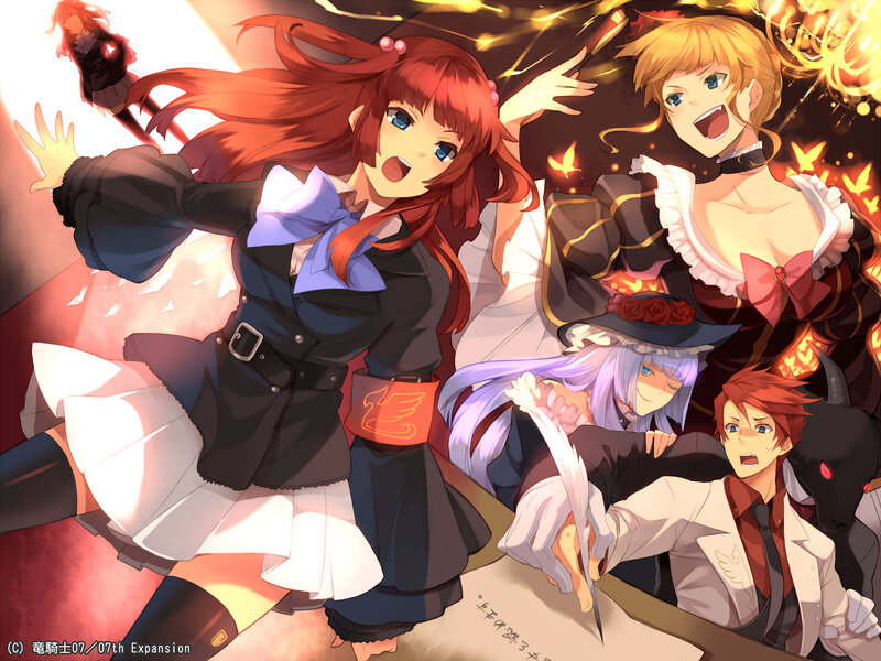 Anime Characters in Action — Red, Dramatic, Digital Art