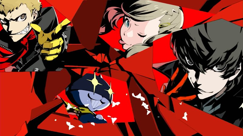 Anime Characters in Action — Red, Dramatic, Manga, Red Background