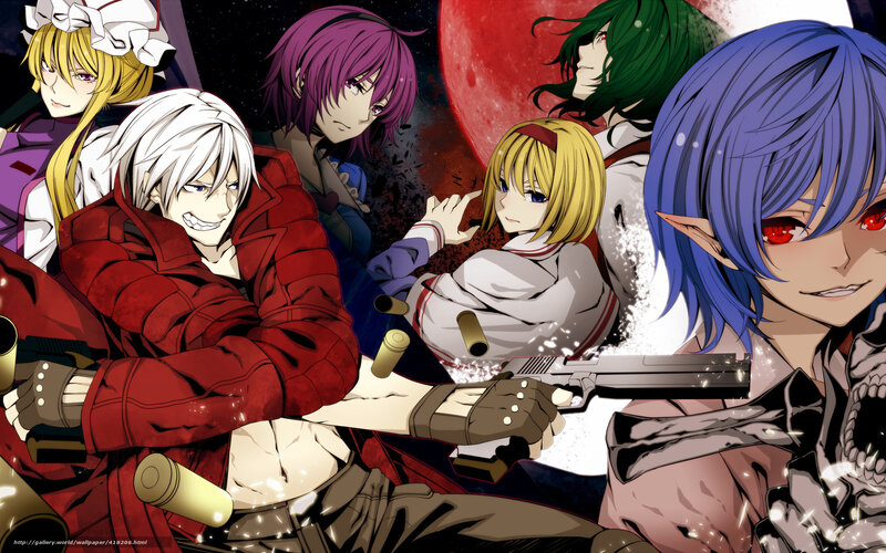 Anime Characters in Action — Red, Dramatic, Night, Manga