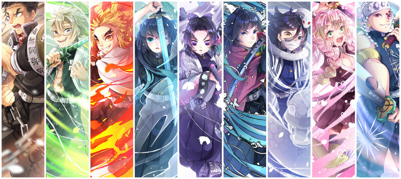 Anime Characters in Action — Red, Dramatic, Swords
