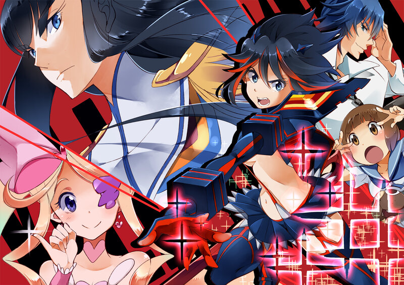 Anime Characters in Action — Red, Dynamic, Intense