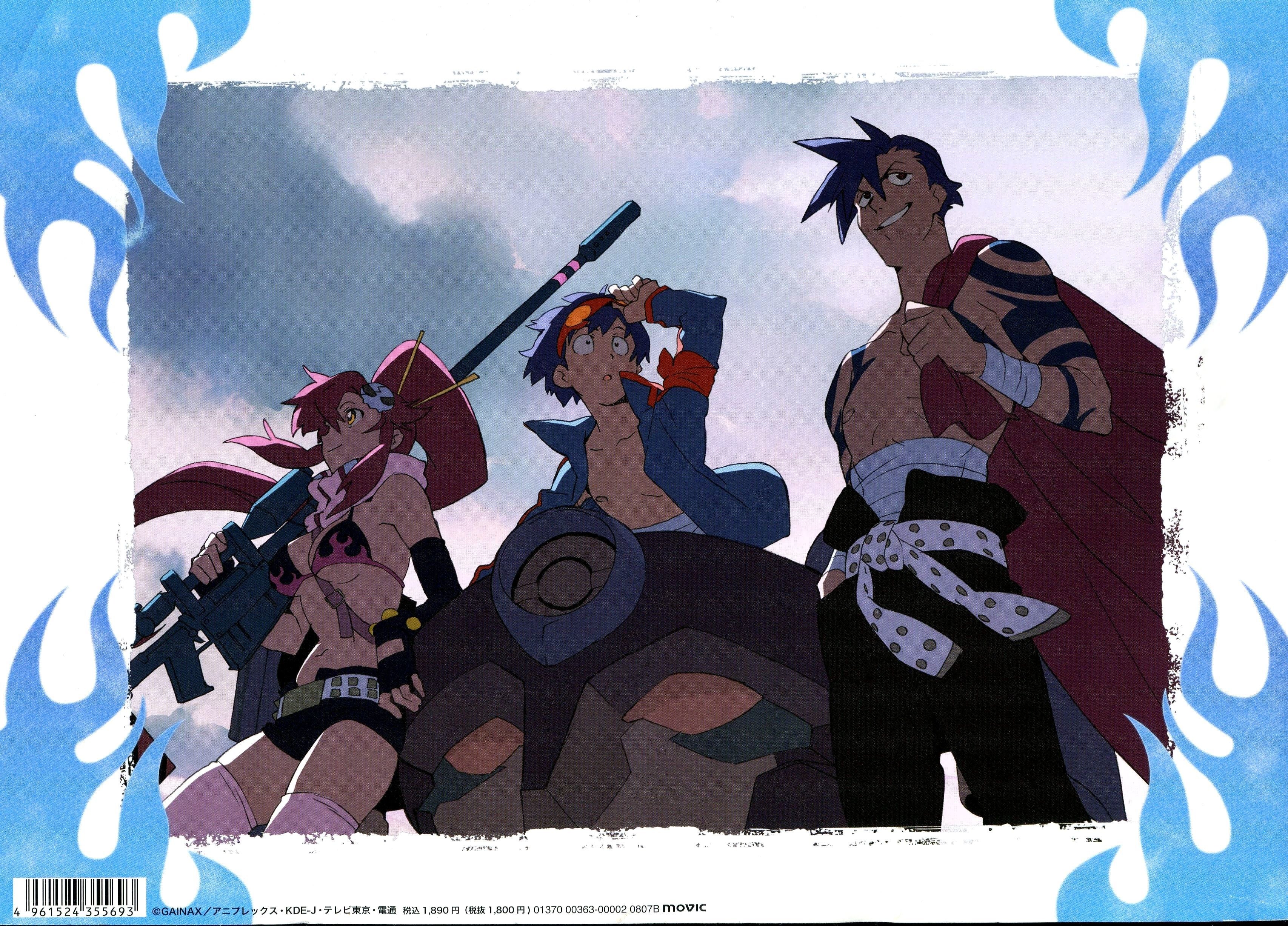 Anime characters in action scene