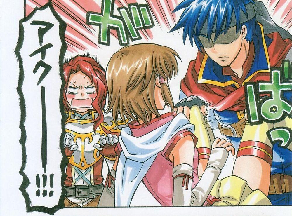 Anime characters in action scene