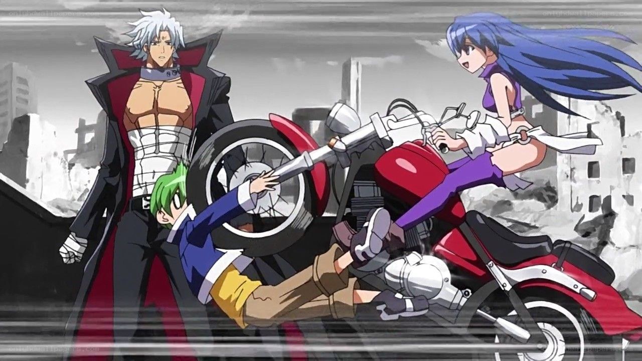Anime characters in action scene
